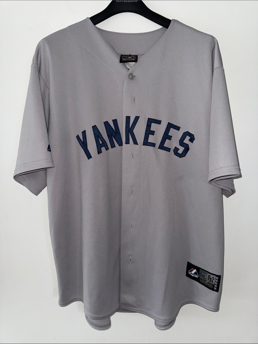 Vintage Majestic MLB NY Yankees Pacifico 14 Gray Cooperstown Jersey Adult Size M
